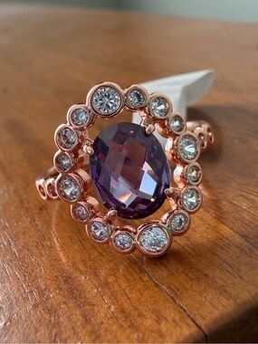 BP February Rose Gold plated Amethyst Ring - size 9